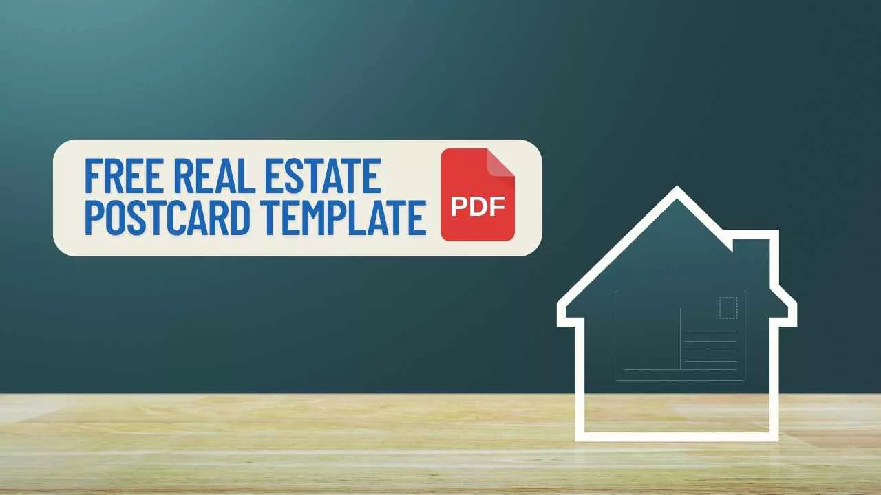 a graphic of a house with a postcard inside of it